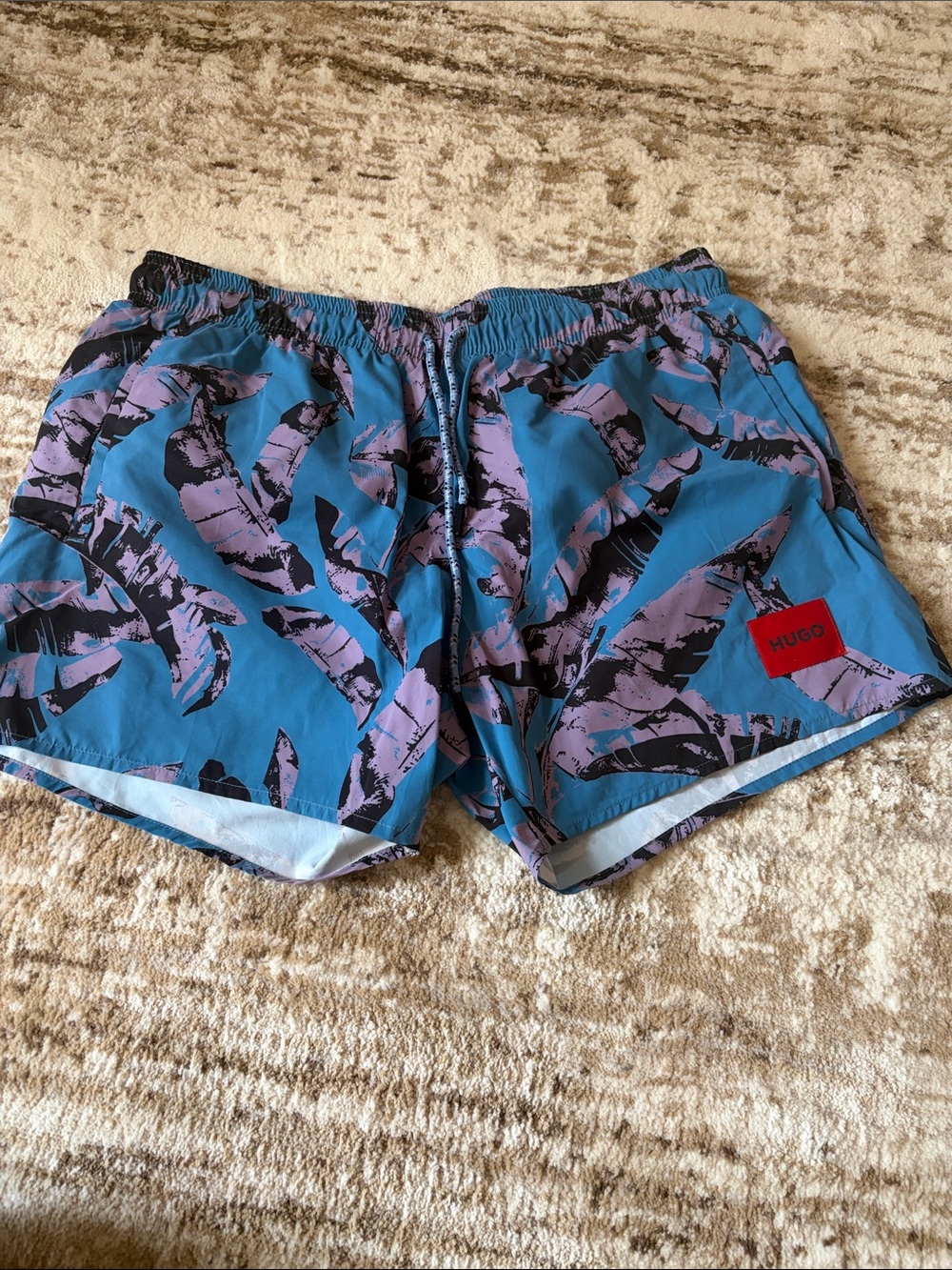 HUGO Teal & Purple men’s swim trunks size large
